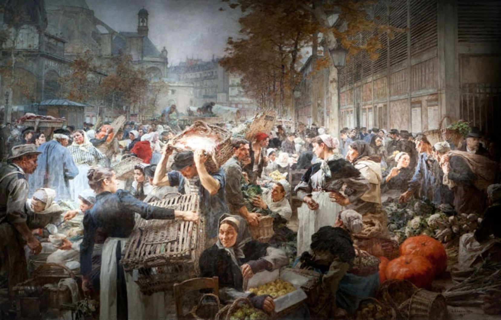 Scène de marché 19ème siècle
